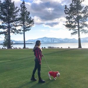 Roxy buffalo plaid jacket with faux fur hood